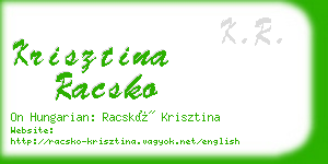 krisztina racsko business card